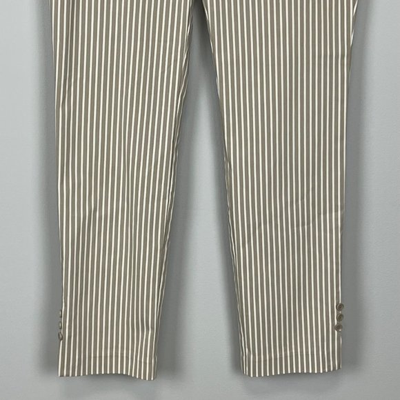 Chicos Womens So Slimming Brigitte Striped Button Ankle Pants Tan Neutral size 2 - Picture 8 of 15